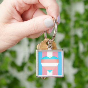 Transgender-Flag, Herz-und-Prix-Gemeinschaft /Gesc Schlüsselanhänger