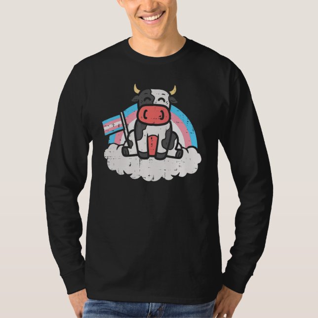 Transgender Flag Kuh Lgbt Trans Pride Stuff Bauer T-Shirt (Vorderseite)