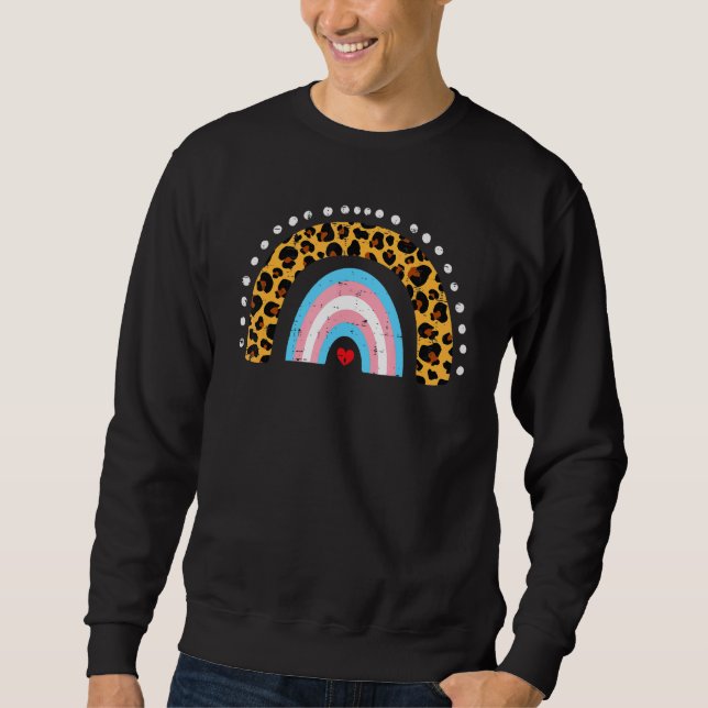Transgender Flag Leopard Lgbt Trans Pride Stuff Wo Sweatshirt (Vorderseite)