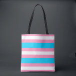 Transgender Flag | LGBTQIA  Pink, Blue and White Tasche<br><div class="desc">Fun tote bag in light blue,  pink and white to stand for the transgender flag colors.</div>