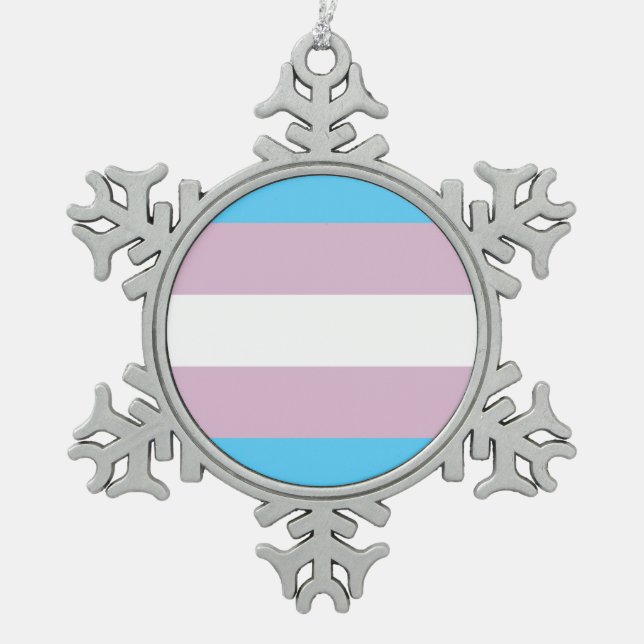 Transgender Flag Ornament (Pewter Snowflake) (Vorderseite)
