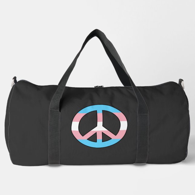 Transgender flag peace sign  duffle bag (Vorderseite)