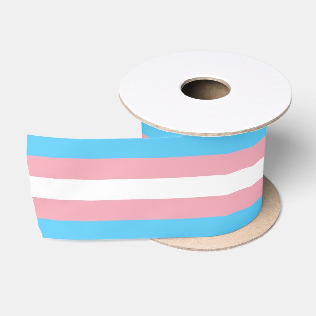 Transgender Flag & Pride Community/Geschlechterfla Satinband (Spule)
