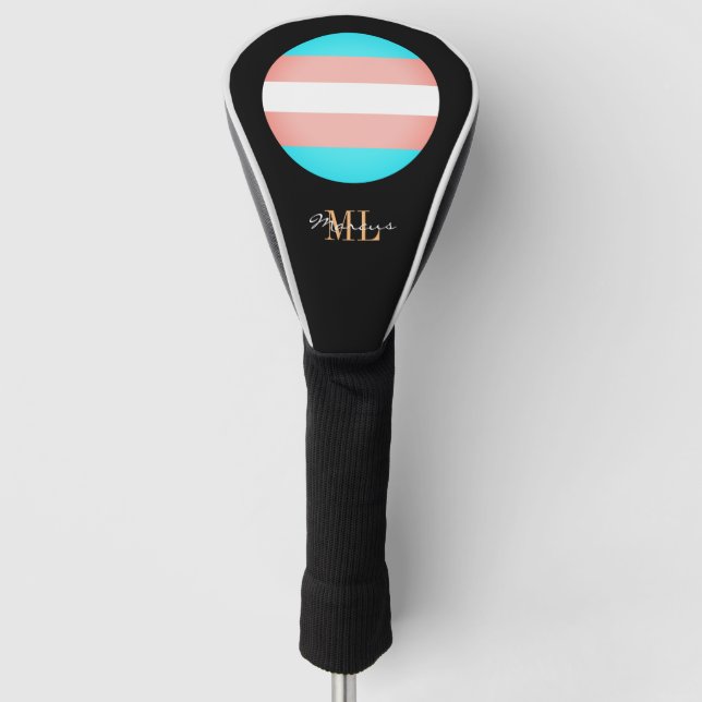 Transgender Flag & Pride Golf mit Monogramm / LGB Headcover (Vorderseite)