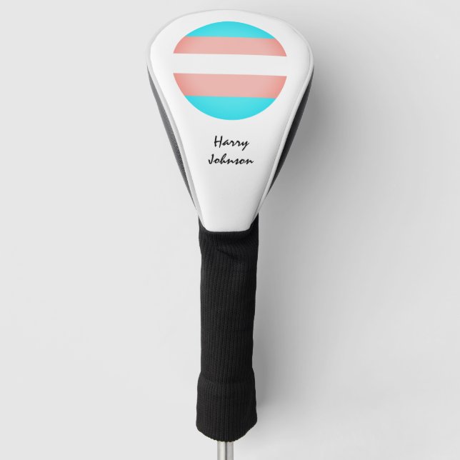 Transgender Flag & Pride Golf mit Monogramm /LGBT Golf Headcover (Vorderseite)