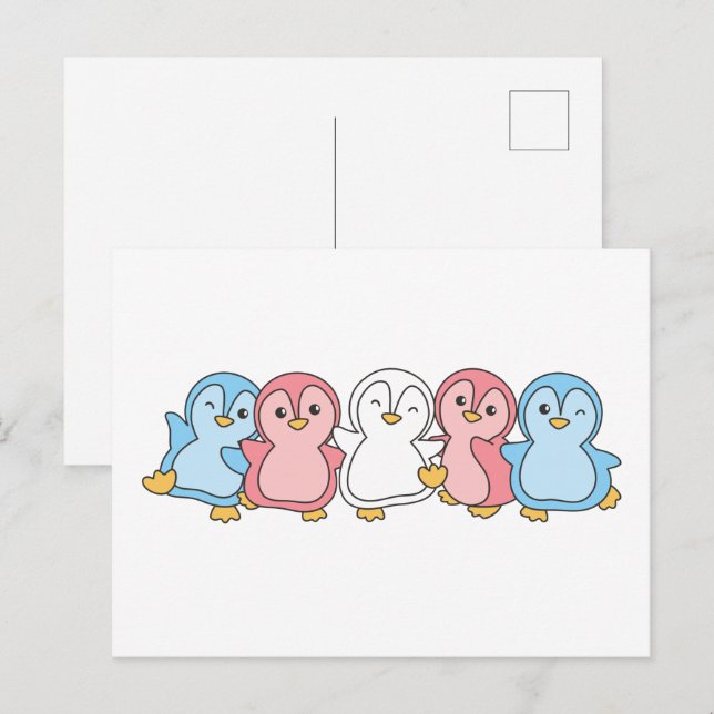 Transgender Flag Pride Lgbtq Niedlich Pinguin Post Postkarte (Vorne/Hinten)