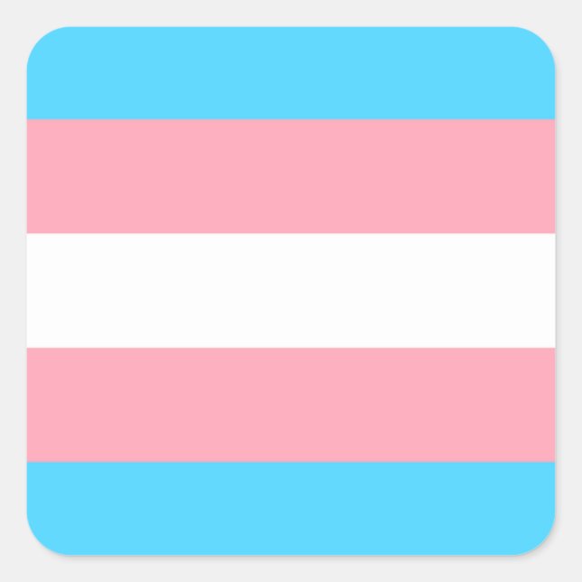 Transgender-Flag Quadratischer Aufkleber (Vorderseite)