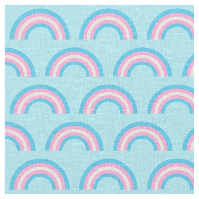Transgender Flag Rainbows Niedlich Blau Rosa Weiß Stoff (Nahaufnahme)