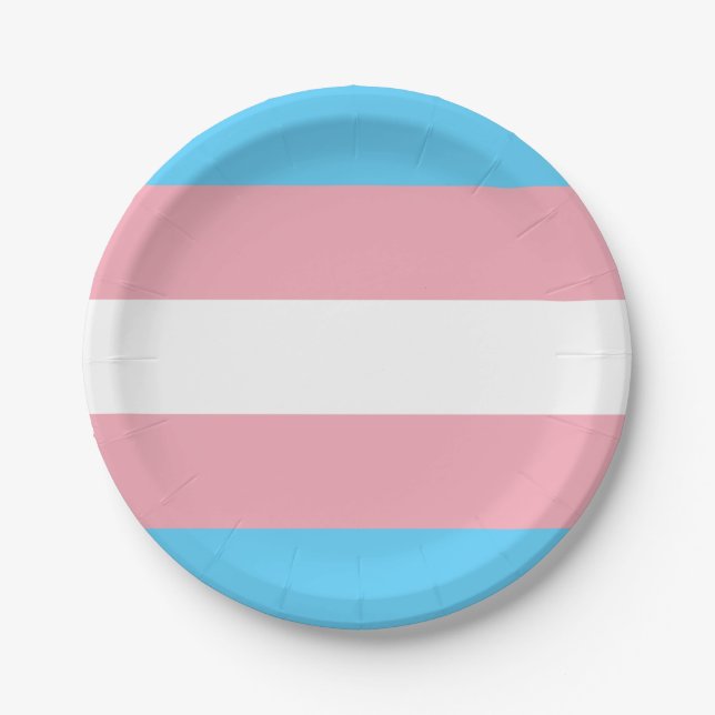 Transgender-Flag trans-prime LGBT-Symbol Homos Pappteller (Vorderseite)