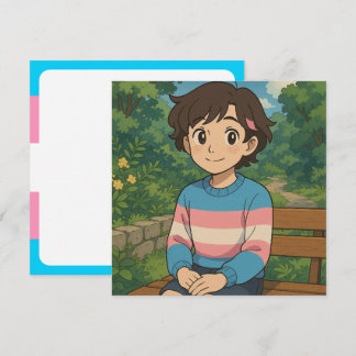 Transgender-Flagge Anime-Person | LGBTQIA+ 