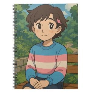 Transgender-Flagge Anime-Person LGBTQIA+ Notizblock
