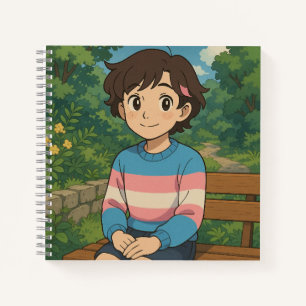 Transgender-Flagge Anime-Person LGBTQIA+ Notizbuch