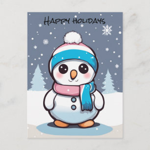 Transgender-Flagge farbiger Schneemann-Weihnachtsk Postkarte