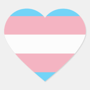 Transgender Flagge Herz-Aufkleber