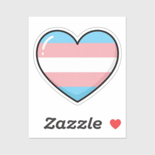 Transgender-Flagge Herz LGBTQIA+ Aufkleber