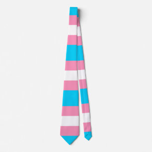Transgender-Flagge LGBTQIA+ Pink, Blau und Weiß Krawatte
