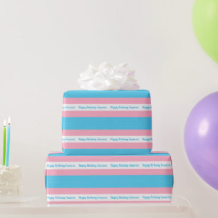 Transgender-Flagge Personalisierter Geburtstag Geschenkpapier