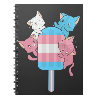 Transgender-Flaggen-Katzen und ein Eis am Stiel Notizblock