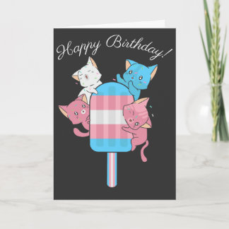 Transgender-Flaggen-Katzen und ein Popsicle Karte