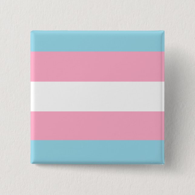 "Transgender-Flaggen-" Quadrat-Knopf Button (Vorderseite)