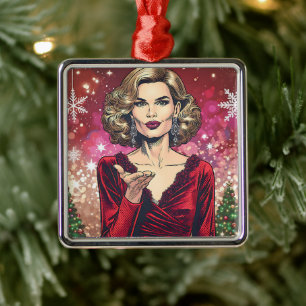 Transgender Frau Festive Weihnachten Ornament Aus Metall