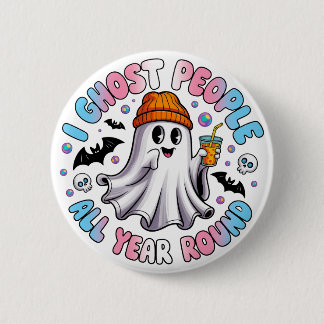 Transgender Funny Halloween - I Ghost People Button