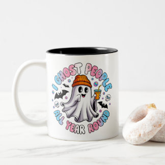 Transgender Funny Halloween - I Ghost People Zweifarbige Tasse