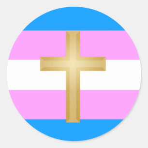 Transgender für Christus Runder Aufkleber
