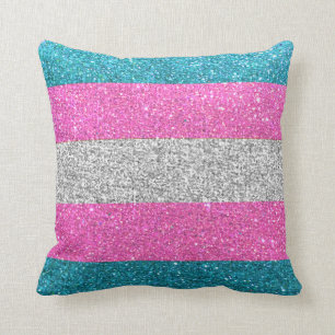 Transgender Gay Pride Glitzer Streifen LGBTQ Que Kissen
