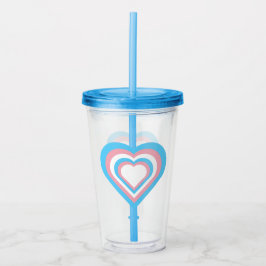 Transgender Heart Akryllic Tumbler Acryltrinkbecher
