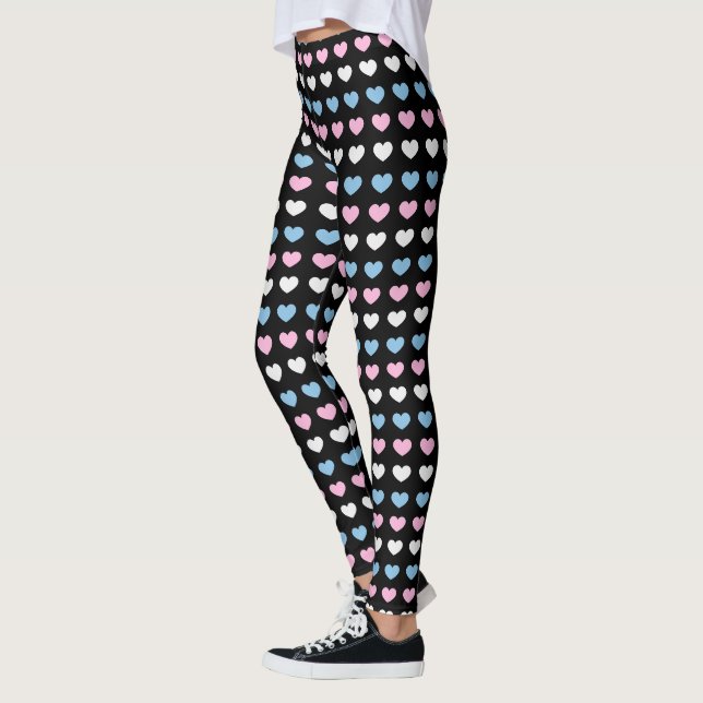 Transgender Hearts Pattern Leggings (Links)