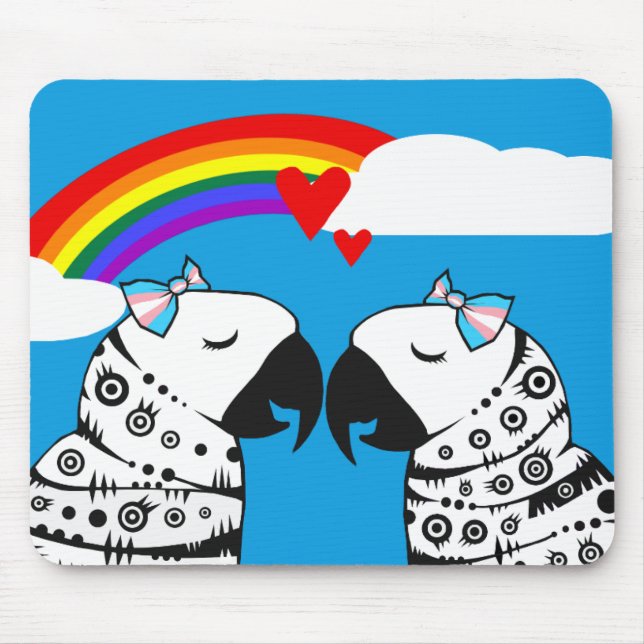 Transgender Lesbian Parrots Couple Mousepad (Vorne)