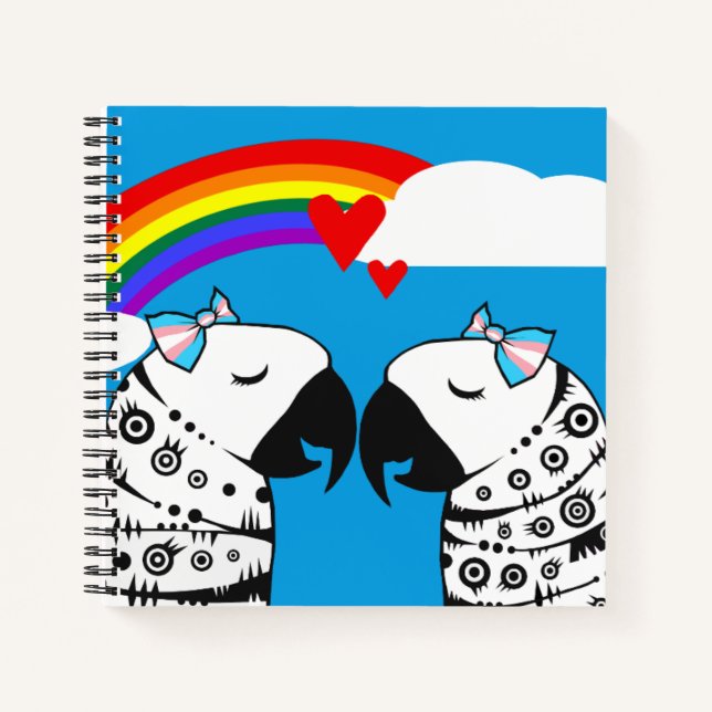 Transgender Lesbian Parrots Couple Notizbuch (Vorderseite)