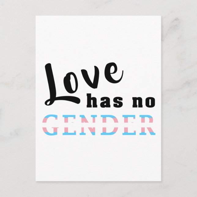 Transgender Love has no gender  Postkarte (Vorderseite)