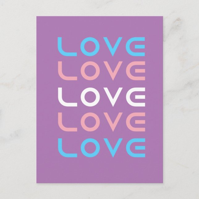 Transgender Love Love Love Geldbeutel  Postkarte (Vorderseite)