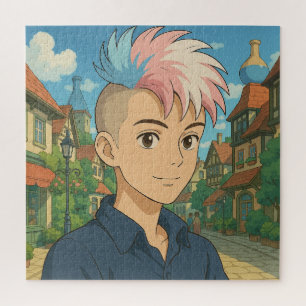 Transgender mit Mohawk Anime-Person   LGBTQIA+ 