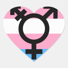 Transgender MTF FTM-Sensibilisierungskampagne Herz-Aufkleber