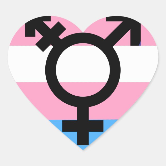 Transgender MTF FTM-Sensibilisierungskampagne Herz-Aufkleber (Vorderseite)