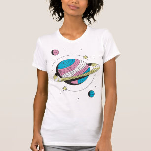 Transgender Outers Space Galaxy Planets Transsexue T-Shirt