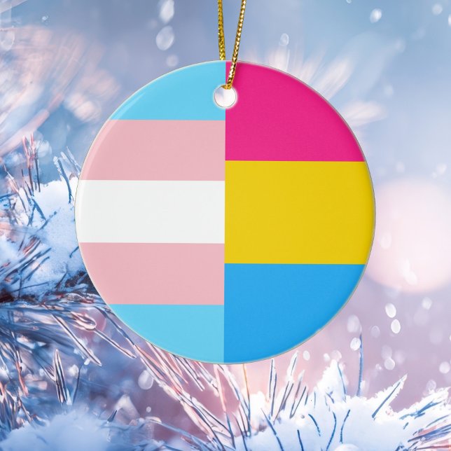 Transgender Pansexual Dual Prix Flag Weihnachten Keramik Ornament (Von Creator hochgeladen)