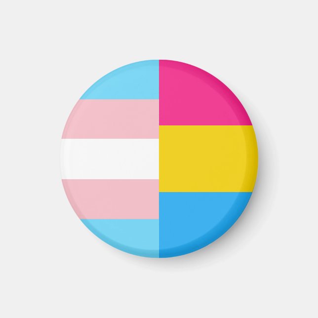 Transgender-Pansexuelle Doppel-Stolzflagge Magnet (Vorne)