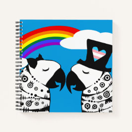 Transgender Parrot Boy mit Freundin Notizbuch