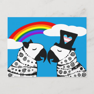 Transgender Parrot Boy mit Freundin Postkarte