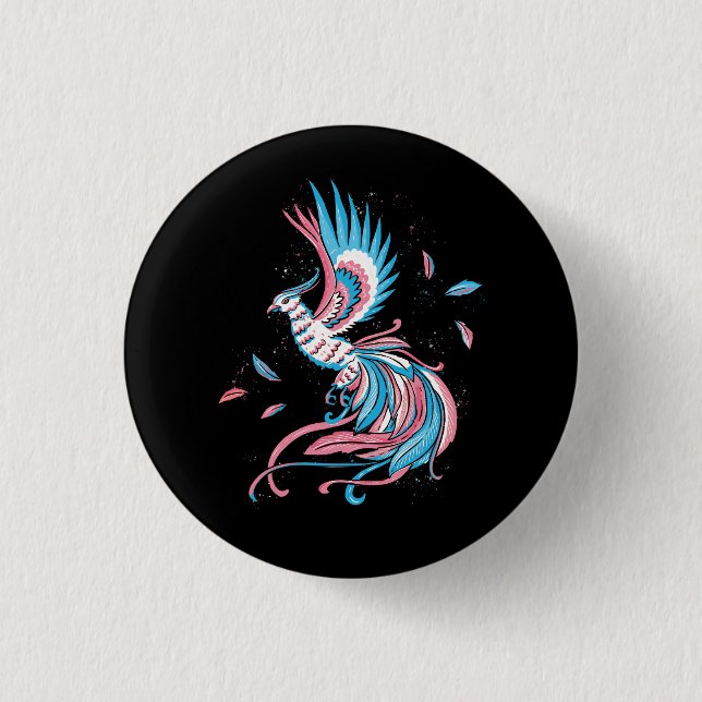 Transgender Phoenix Reborn Transsexual Flag LGBT T Button (Vorderseite)