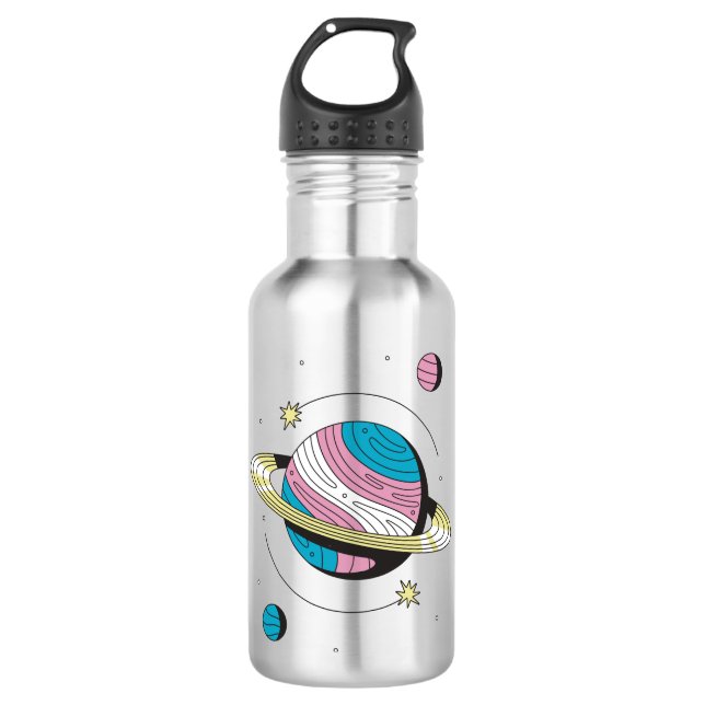 Transgender Planet Edelstahlflasche (Vorderseite)
