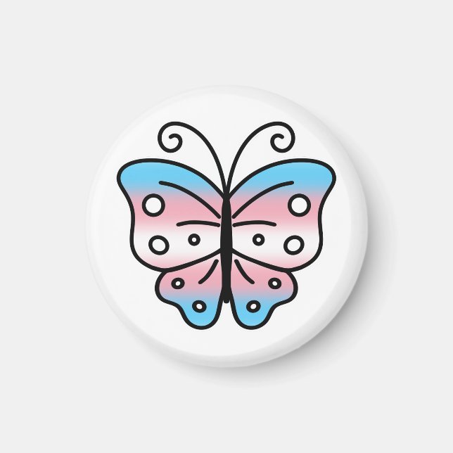 Transgender Pride Butterfly Magnet (Vorne)