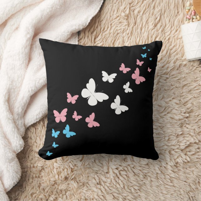 Transgender Pride Butterfly Trail Kissen (Decke)
