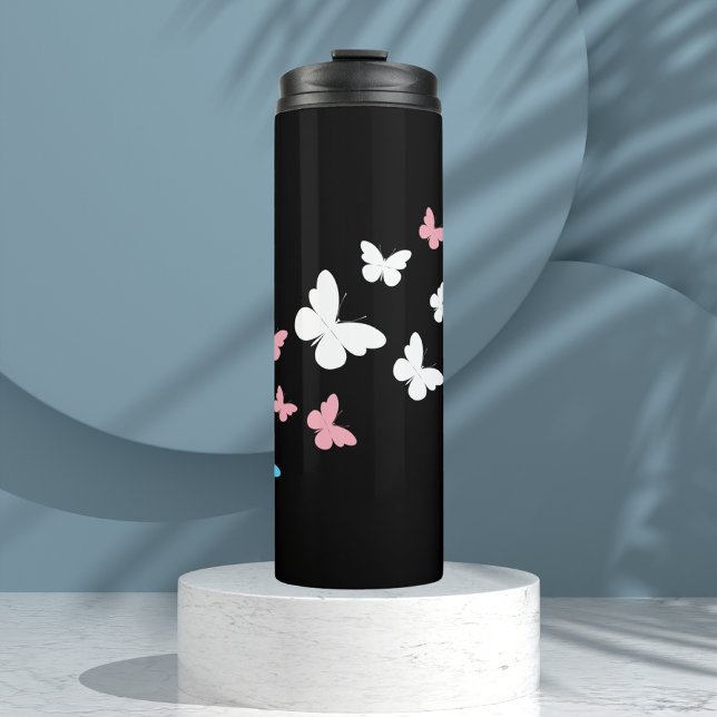 Transgender Pride Butterfly Trail Thermosbecher (Von Creator hochgeladen)