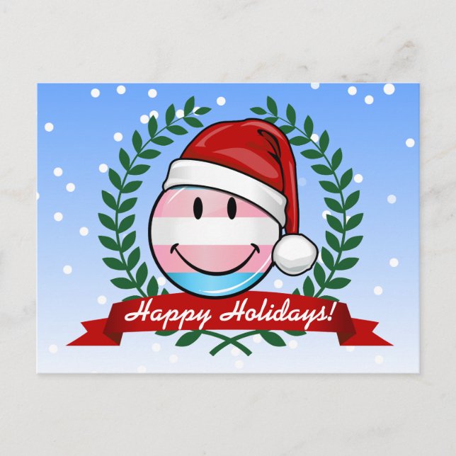 Transgender Pride Christmas Feiertagspostkarte (Vorderseite)