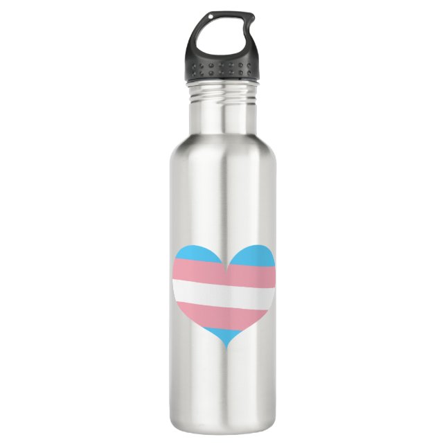 Transgender Pride Edelstahlflasche (Vorderseite)